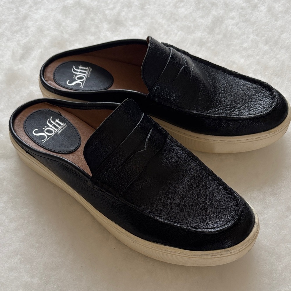 Sofft Women’s Somers Leather Penny Loafer Summer Mules Slides